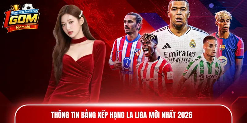 Thông tin bảng xếp hạng La Liga mới nhất 2026